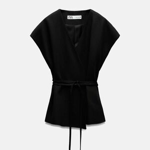 Linen blend Wrap Vest ZW Collection